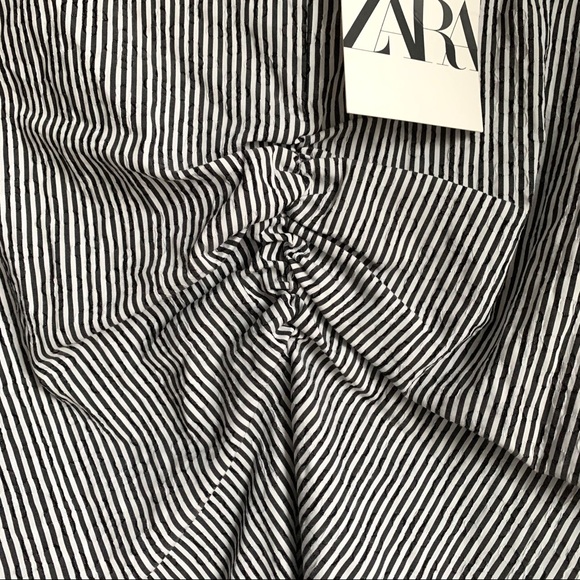 NWT Zara Striped Poplin Blouse Top - Picture 7 of 8